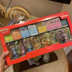 Pokemon TCG Prismatic Evolutions 8pack Mini Tins and Promos (No Packs) - Image 1