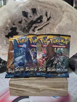 (Lot of 5) Pokemon TCG: Sun And Moon Base Booster Pack Factory Sealed - Image 1
