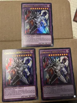 x3 Contract HERO Chaos x3 - SDHS-EN041 Unlimited Yugioh Yu-Gi-Oh! - NM - Image 1