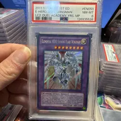 Yu-Gi-Oh! Elemental HERO Shining Flare Wingman LC2 1st Ed Holo PSA 8 LCGX-EN050 - Image 1