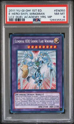 Yu-Gi-Oh! Elemental HERO Shining Flare Wingman LC2 1st Ed Holo PSA 8 LCGX-EN050 - Image 3