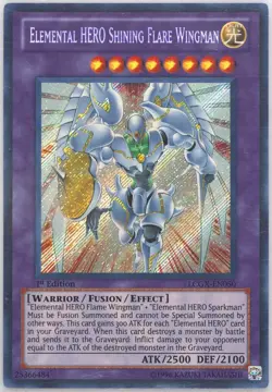 Yu-Gi-Oh! Elemental HERO Shining Flare Wingman LC2 1st Ed Holo PSA 8 LCGX-EN050 - Image 5