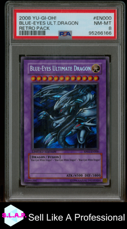 BLUE-EYES-ULTIMATE DRAGON YU-GI-OH! RP01-EN000 2008 RETRO PACK NM-MT EN PSA 8 - Image 1