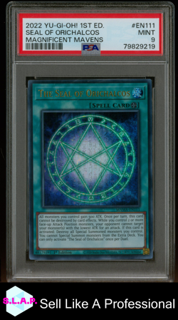 THE SEAL OF ORICHALCOS 1ST ED YUGIOH MAMA-EN111 2022 MAGNIFICENT MAVENS EN PSA 9 - Image 1