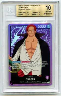 SHANKS 2022 One Piece Starter Deck Film Edition Foil ST05-001 BGS 10 PRISTINE 💎 - Image 1