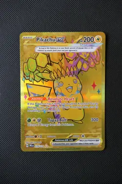 Pokemon TCG Pikachu EX 179/131 Prismatic Evolutions Hyper Rare Gold Holo Card - Image 1