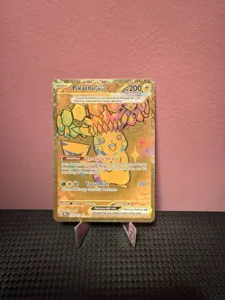 Pokemon Pikachu EX TCG Prismatic Evolutions Gold Hyper Rare Card 179/131 - Image 1