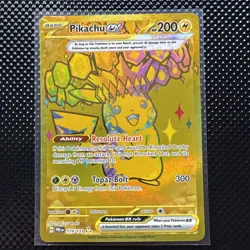 Pokemon Pikachu EX TCG Prismatic Evolutions Gold Hyper Rare Card 179/131 - Image 1