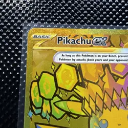 Pokemon Pikachu EX TCG Prismatic Evolutions Gold Hyper Rare Card 179/131 - Image 2