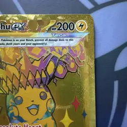 Pokemon Pikachu EX TCG Prismatic Evolutions Gold Hyper Rare Card 179/131 #2 - Image 3