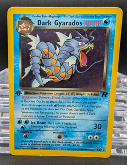 Pokemon TCG Dark Gyarados 1st Edition 8/82 Team Rocket Holo Rare Card WOTC - LP - Image 1