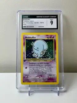 1ST EDITION WOBBUFFET (SWIRL) #16 HOLO CGC 9 2001 POKEMON NEO DISCOVERY - Image 3