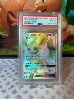 Leafeon GX PSA 10 GEM MINT - SV46/SV94 - Hidden Fates - Pokemon TCG Shiny Rare - Image 1