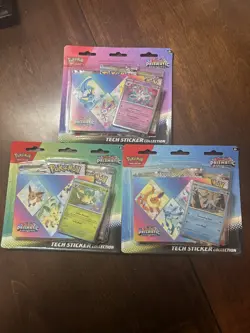 Pokemon TCG Prismatic Evolutions Tech Sticker Collection Blister Set of 3 Sealed - Image 1