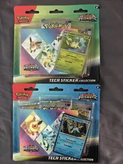 Pokemon TCG Prismatic Evolutions Tech Sticker Collection Blister Set of 2 Sealed - Image 1