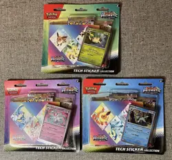 Pokemon TCG Prismatic Evolutions Tech Sticker Collection Blister Set of 3 Sealed - Image 1