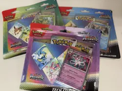 3 Pokemon TCG SV8.5 Prismatic Evolutions Tech Sticker Collection Blister Sealed - Image 1