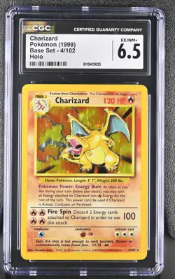 CGC 6.5 Charizard 1999 Base Set 4/102 Holo Pokemon Card - Image 1