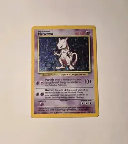 Mewtwo 10/102 Holo Rare Base Set Damaged Pokemon Card - Image 1