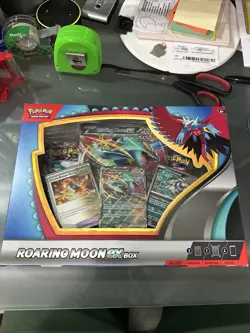 ROARING MOON EX BOX Pokemon TCG 4 Booster Packs + 4 Foil Promo Cards SEALED NEW - Image 1