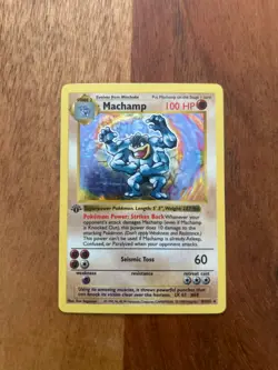 Pokemon TCG Machamp Holo Rare 1st Edition Base Set, Card 8/102 - Image 1