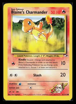 Blaine's Charmander 61/132 Common Gym Heroes Pokemon Card - Image 1