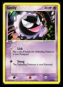Gastly 52/92 Common EX Legend Maker Pokemon Card - Image 1