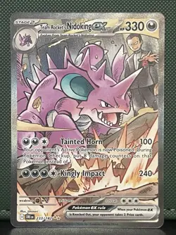 Team Rocket’s Nidoking ex 233/182 Special Illustration Rare Pokemon Card NM - Image 1