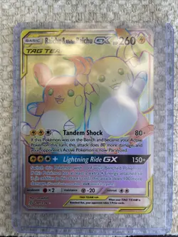 Rainbow Raichu Alolan Raichu GX Holo Card 241/236 Secret Rare, Sm-Unified Minds - Image 1