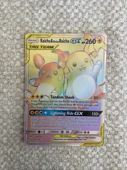 Rainbow Raichu Alolan Raichu GX Holo Card 241/236 Secret Rare, Sm-Unified Minds - Image 3