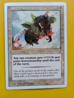Riding Red Hare. Sorcery Portal Three Kingdoms. Vintage P3K MTG Card. - Image 1