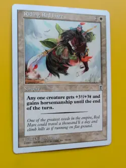 Riding Red Hare. Sorcery Portal Three Kingdoms. Vintage P3K MTG Card. - Image 2