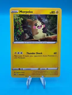 Pokemon Card Morpeko SWSH012 Black Star Promo Cosmo Holo Near Mint - Image 1