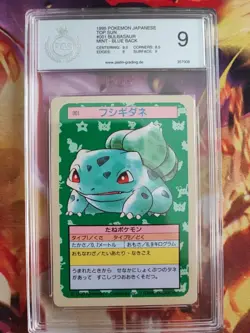 Pokemon Card Bisasam Bulbasaur Topsun Blue Back 1995 Bandai Japanese PGS PSA 9 - Image 2