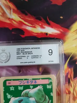Pokemon Card Bisasam Bulbasaur Topsun Blue Back 1995 Bandai Japanese PGS PSA 9 - Image 4