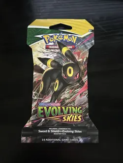 Pokemon TCG Evolving Skies Sleeved Booster Pack Umbreon Art 10 Cards - Image 1