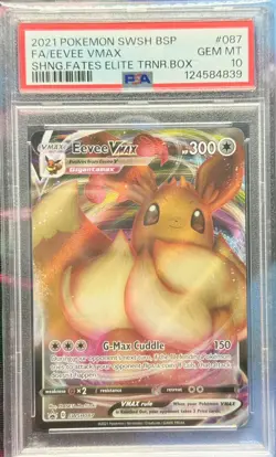 SWSH087 Eevee VMAX PSA 10 Shining Fates ETB Black Star Promo Pokemon Card Gem - Image 1