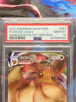 SWSH087 Eevee VMAX PSA 10 Shining Fates ETB Black Star Promo Pokemon Card Gem - Image 3