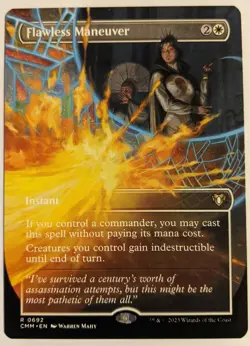 MTG English BORDERLESS FOIL Magic Card NM FLAWLESS MANEUVER, Commander Masters - Image 1