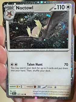 POKEMON NOCTOWL 127/162 COMMON COSMOS HOLO WITH 3 SWIRLS TEMPORAL FORCES NM CARD - Image 1