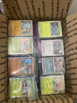 Medium Flat Rate Box of Pokemon Cards Bulk Lot No Energy Cards 2600 Cards - Image 1