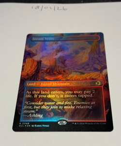 Magic the Gathering MTG Steam Vents x1 Rare Borderless FOIL Card NM/M - Image 1
