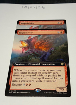 Magic the Gathering MTG Impulsivity x2 Rare Extended Cards NM/M Comm - Image 1