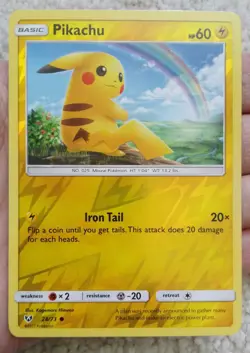 Pikachu 28/73 Shining Legends Reverse Holo Pokemon Card LP 2017 - Image 1