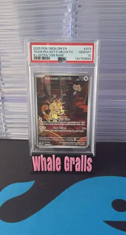 2025 POKEMON DRI EN-DESTINED RIVALS #203 TEAM ROCKET's MEOWTH PSA 10 - Image 1