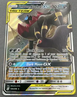Pokemon TCG Umbreon & Darkrai GX Tag Team Unified Minds Card 125/236 - Image 1