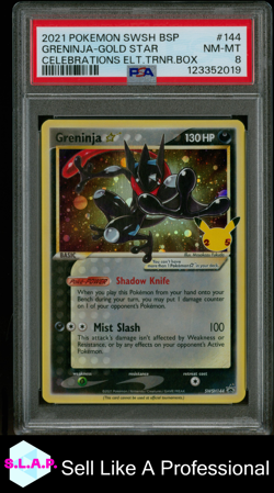 GRENINJA - GOLD STAR POKEMON 144 2021 SWSH PROMOS - ENGLISH PSA 8 - Image 1
