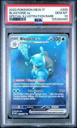 Pokemon PSA 10 Blastoise Ex #200 151 Special Illustration Rare 2023 Italiano - Image 2