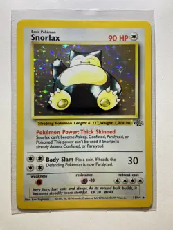 Pokemon TCG Snorlax Jungle 11/64 Holo Unlimited Holo Rare - LP - Image 1
