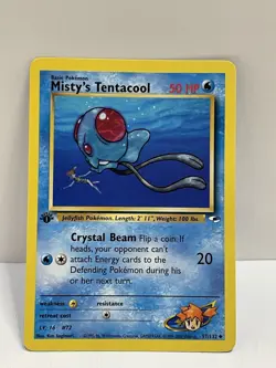 Pokemon TCG Misty's Tentacool Gym Heroes Card 1st Edition 57/132 Regular NM - Image 1